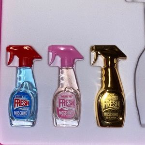 Moschino Fresh: All 3 scents mini size spray perfumes: Never sprayed